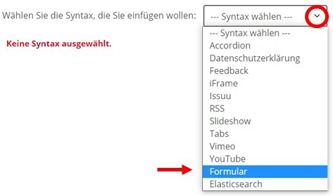 Syntax wählen