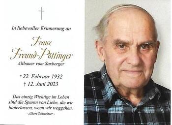 Totenbild Franz Freund-Pöttinger