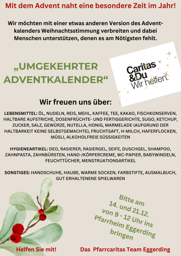 Umgekehrter Adventkalender