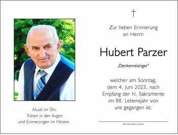 Trauerbild Hubert Parzer