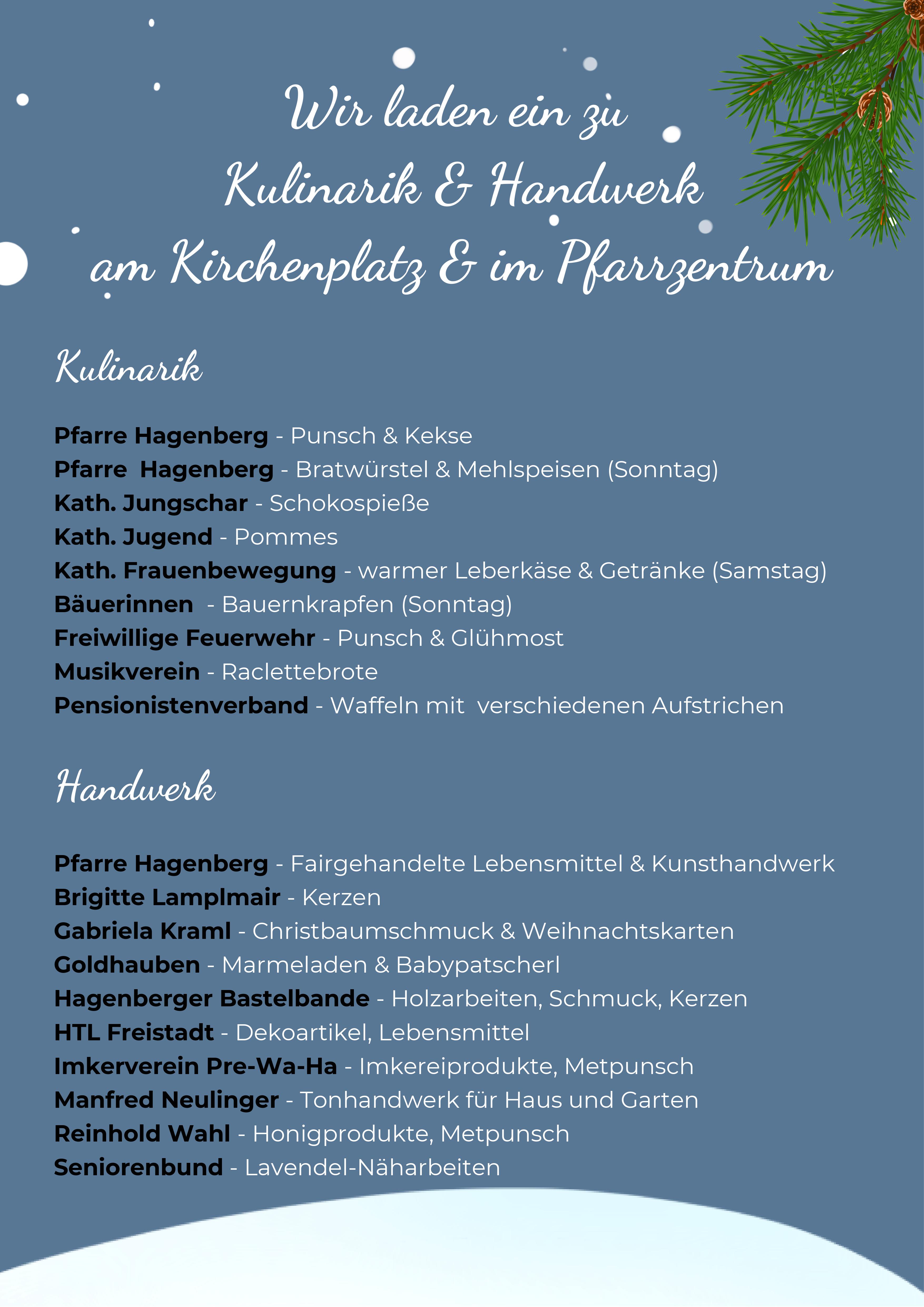 Adventmarkt 2023 / Pfarre Hagenberg Adventmarkt 2023