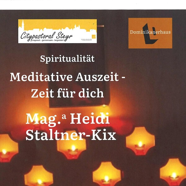 Plakat meditative Auszeit Kerzen und Daten