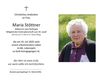 Maria Stöttner / Bestattung Kepplinger