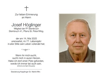Josef Höglinger / Bestattung Kepplinger