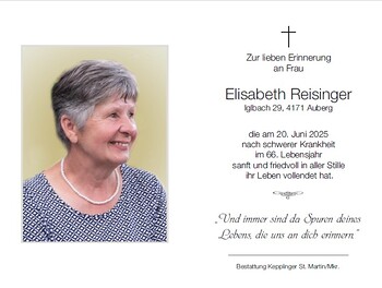 Elisabeth Reisinger / Bestattung Kepplinger