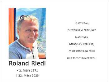 Trauerbild Roland Riedl