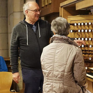 Domorganist Wolfgang Kreuzhuber mit Teilnehmerin Judith Lindtner-Fontano