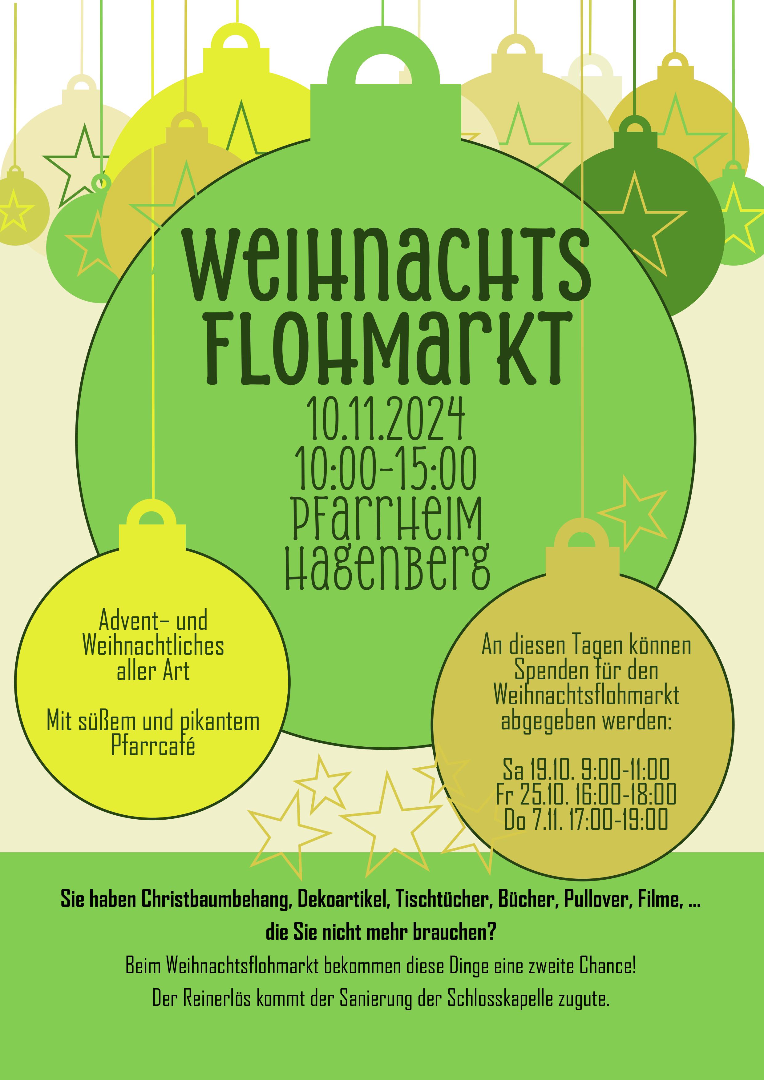 Weihnachtsflohmarkt / Pfarrgemeinde Hagenberg Einladung