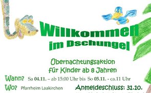 Willkommen im Dschungel - Übernachtungsaktion für Kinder