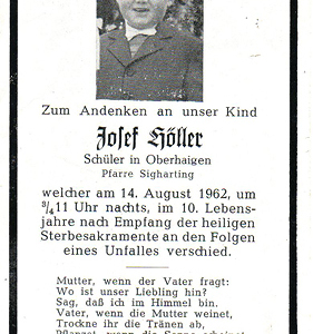 Verstorbene in unserer Pfarre 1962