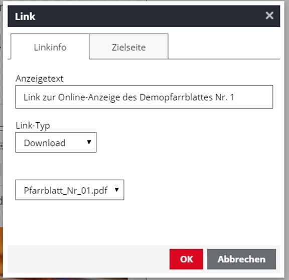 Link Download auswählen