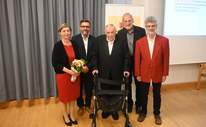 v.l. M. Würthinger, K. Birnrguber, Altbischof M. Aichern, Bischofsvikar W. Vieböck, H. Wagner