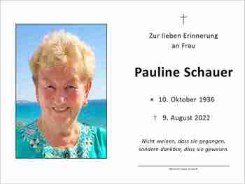 Trauerbild Pauline Schauer