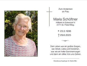 Maria Schöftner / Bestattung Kepplinger