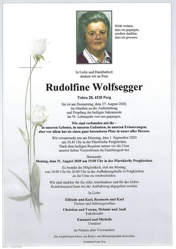 Rudolfine Wolfsegger