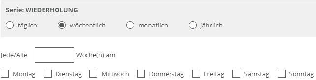 Serienwiederholung wöchentlich