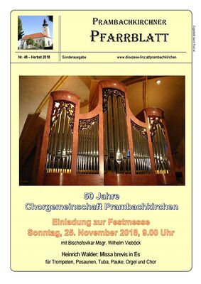 Pfarrblatt Chorjubiläum 2018