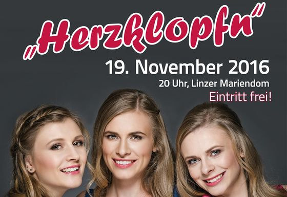 Plakatausschnitt 'Herzklopfn' mit den Poxrucker Sisters