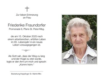 Friederike Fraundorfer / Bestattung Kepplinger