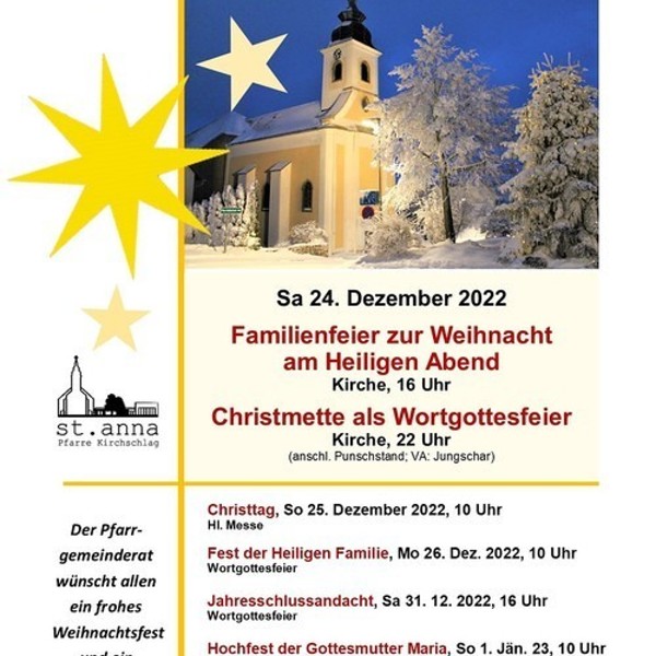 Weihnachtsgottesdienste 2022