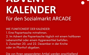 Der andere Adventkalender -  Spendenaktion für den Sozialmarkt Arcade