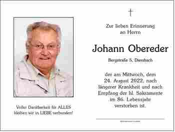 Trauerbild Johann Obereder