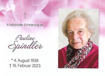 Totenbild Pauline Spindler