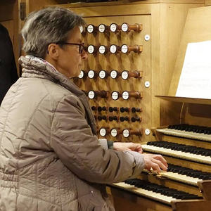 Teilnehmerin Judith Lindtner-Fontano an der Rudigierorgel