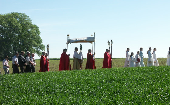 Fronleichnamsprozession in Ried im Traunkreis.