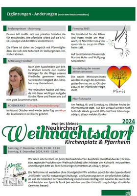 Pfarrnachrichten - Ergänzungsblatt