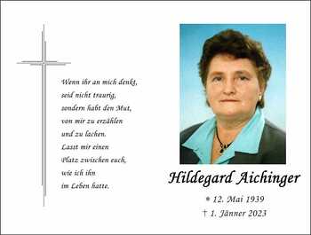 Trauerbild Hildegard Aichinger