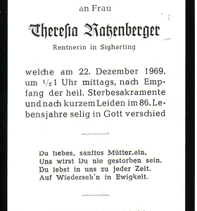 Verstorbene in unserer Pfarre 1969