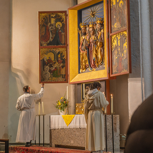 Die Feier der Osternacht in der Pfarre Kirchdorf/Krems.