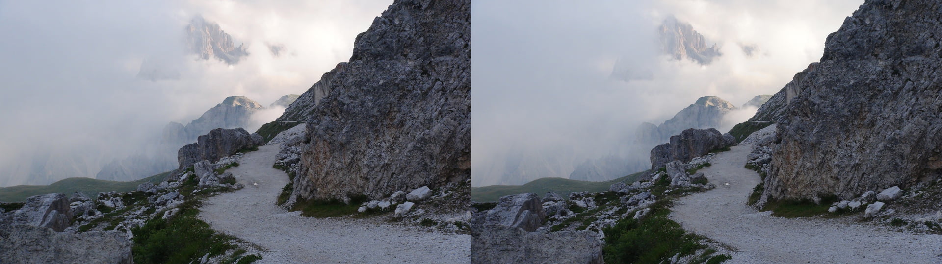 3D 3-Zinnen Südseite abendlich beim Rückweg