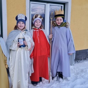 Diese Gruppe war am 3. Jänner in Nößlthal, Gerechtseck und Schachen unterwegs. 