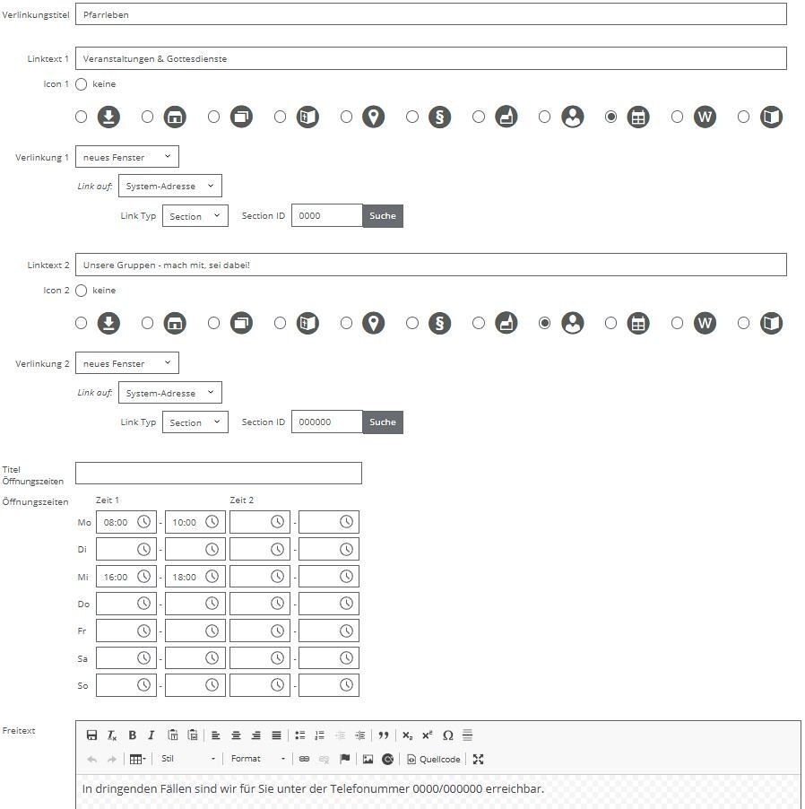 Header Einstellungen in den Basisdaten / © FB Kommunikation Header Einstellungen in den Basisdaten