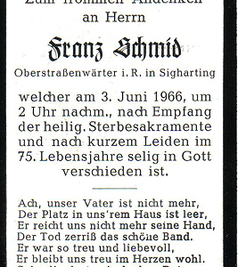 Verstorbene in unserer Pfarre 1966