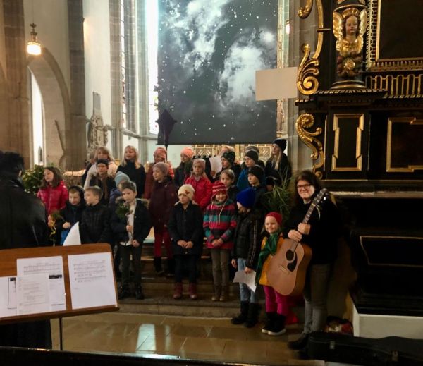 Palmsonntag in Eferding / ©Bild für die Pfarrbgemeinde Eferding/Julia Gaheis 'Die Kinder und das ganze Volk'