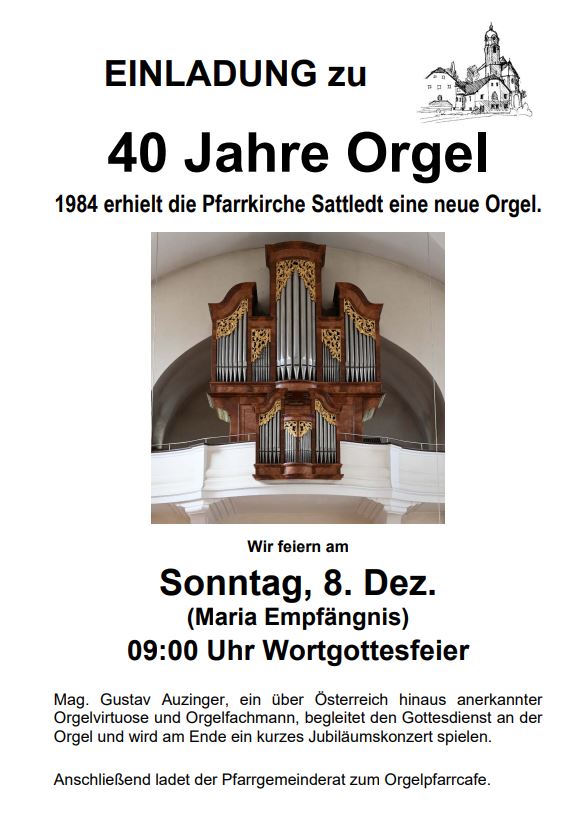 Plakat 40 Jahre Orgel