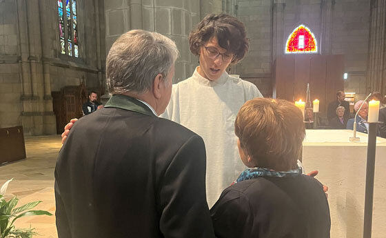 Nina Pimann, Referentin für Familienpastoral, bei der Segnung der Paare / © BEZIEHUNGLEBEN.AT / Paul Neunhäuserer Nina Pimann, Referentin für Familienpastoral, bei der Segnung der Paare