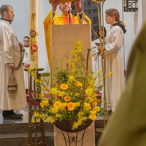 Die Feier der Osternacht in der Pfarre Kirchdorf/Krems.