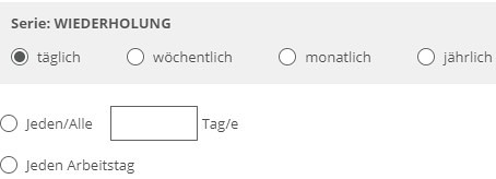 Serienwiederholung täglich