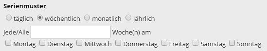 Serienmuster 'wöchentlich'