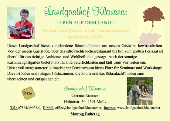 Werbung Landgasthof Klausner