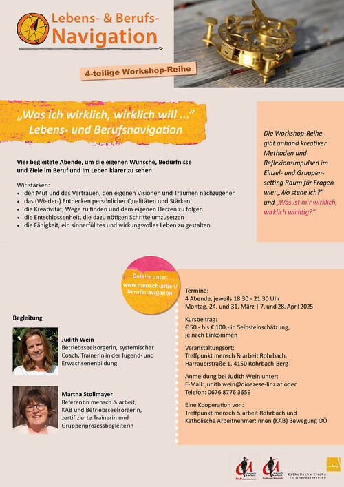 Einladung Lebens- und Berufsnavigation / Treffpunkt mensch & arbeit Rohrbach Einladung Lebens- und Berufsnavigation