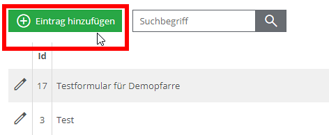 Formular neu erstellen