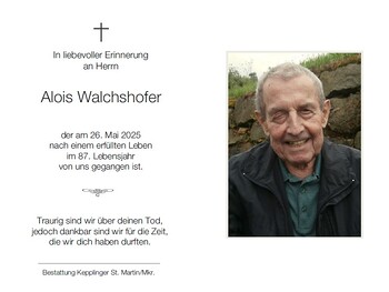Alois Walchshofer / Bestattung Kepplinger