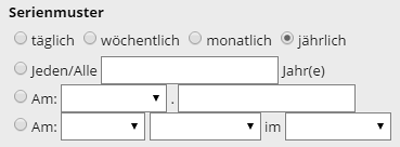 Serienmuster 'jährlich'