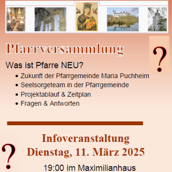 Informationen zur Pfarrversammlung / Infoveranstaltung