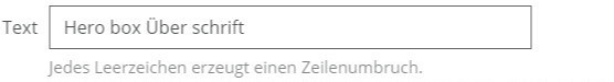 Herobox Überschrift